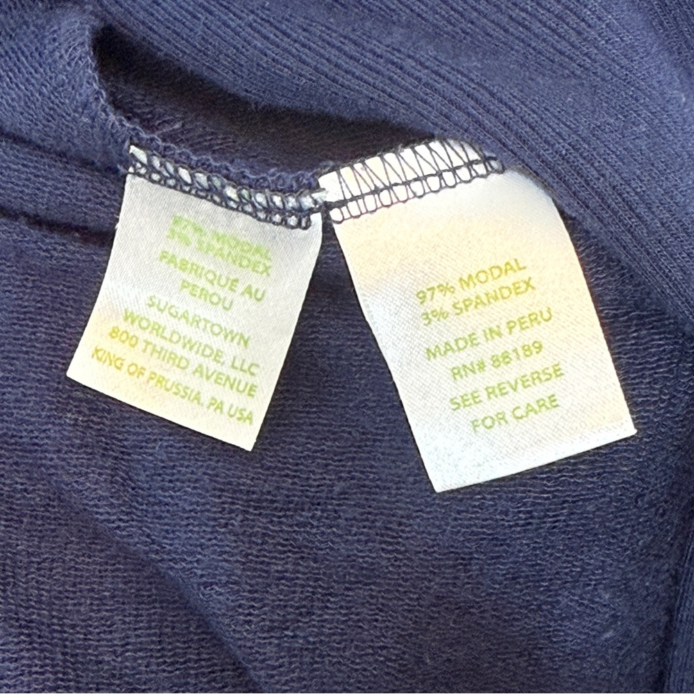 Lilly Pulitzer Elyssa Waterfall Wrap True Navy Luxletic‎ Sweater Cardigan Small - Picture 7 of 8